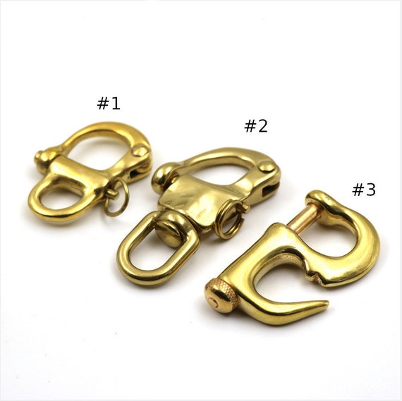 Solid Brass Swivel Fixed Eye Spring Snap Pelican Hook Shackle