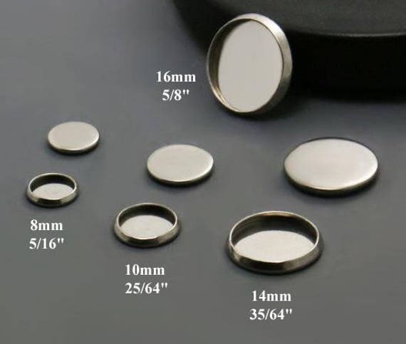 Stainless Steel Round Blank Bezel Set, Including Pendant Trays