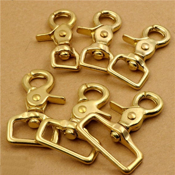 Solid Brass Scissor Snap Square Eye Swivel Trigger Snap Hook Lobster Clasp  Bag Purse Strap Dog Leash Key Fob Rein Dive EDC Leathercraft 