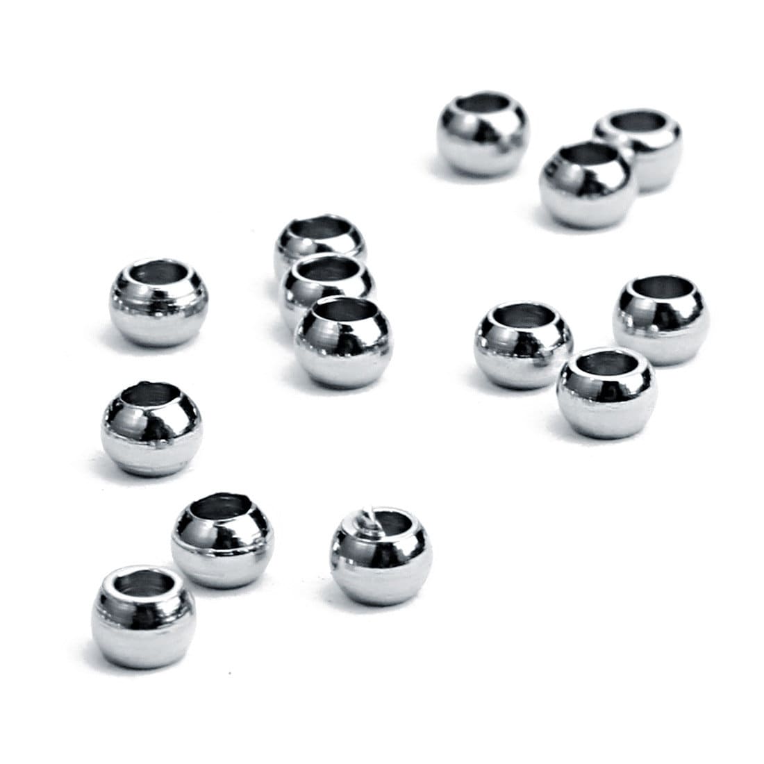 40 Golf Ball Silver-color Bead Spacers - 7mm: MrBead