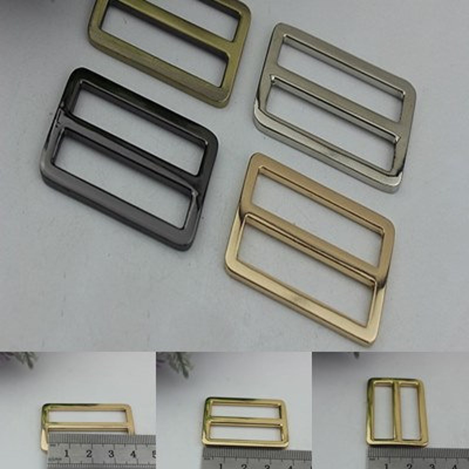 10pcs Strap Slider Bag Hardware Rectangle Double Loop Metal Etsy