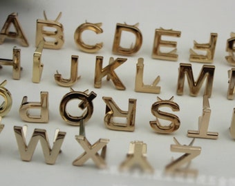 Letters Purse Label 1/10pcs 18mm 3/4" Choose From 26 Hardware Charm Gold Handmade Bag Making Metal Decoration Wholesale