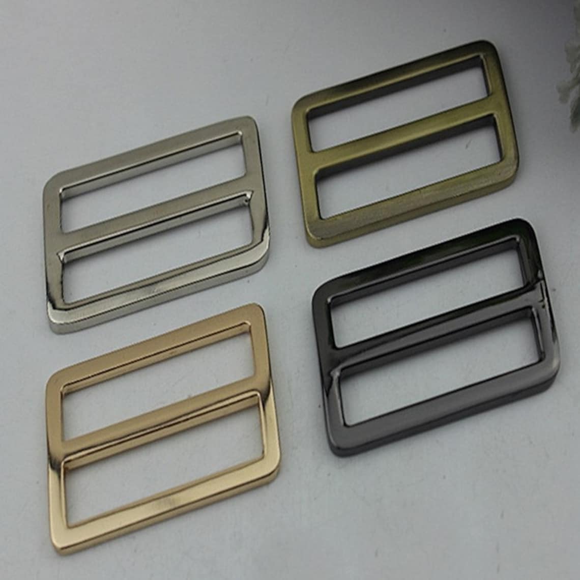 10pcs Strap Slider Bag Hardware Rectangle Double Loop Metal Etsy
