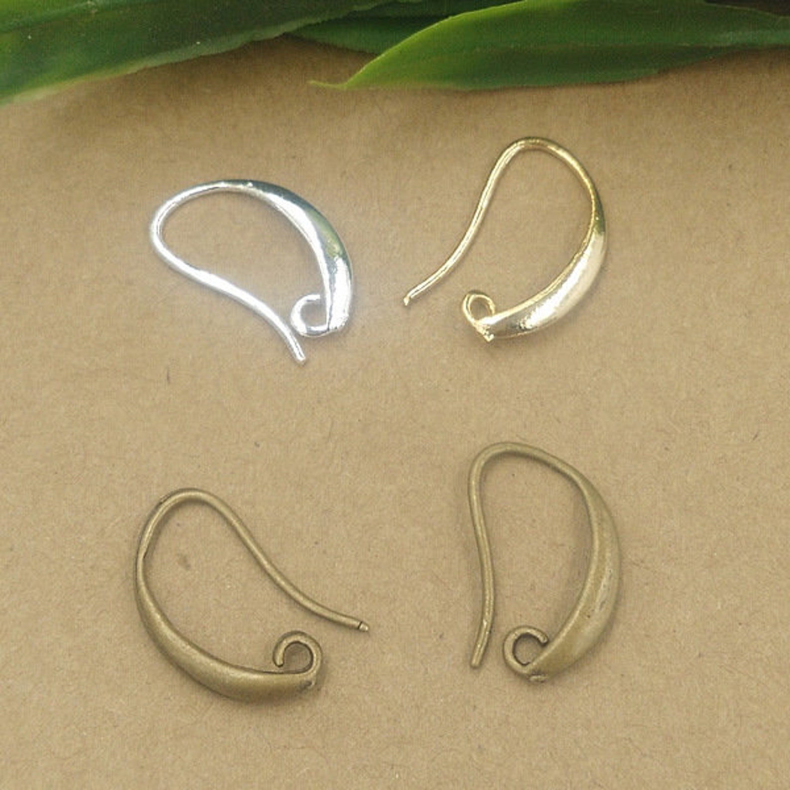 Solid Raw Brass Ear Wire Fishhook With Hidden Open Loop 8x15 Etsy