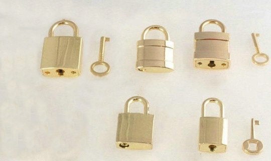 Authentic HERMES Padlock & 1Key Silver Brass No.50 #f30948