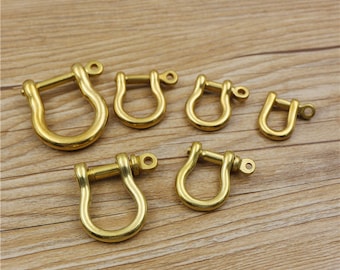 Solid Brass O-Shaped Shackle Buckle Horse Shoe Vachette Shape Leathercraft Hardware