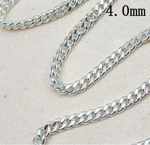 Sterling Silver Curb Chain-unfinished Bulk Chain-double Diamond