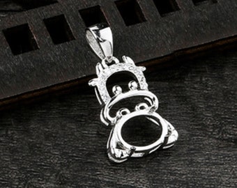 Crystals Cow Ox Oval Base Pendant Setting Bezel Zodiac 925 Crystals Cow Ox Oval Base Pendant Setting Bezel Zodiac 925