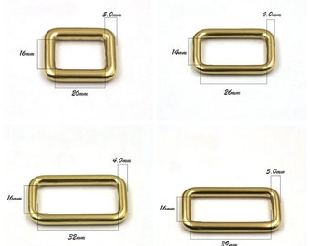 Solid Brass Cast Rectangle Ring 20-39mm Welded Metal Heavy Duty Webbing Buckle Leather Strap Bag Purse Dog Collar Belt Buckles Strapping