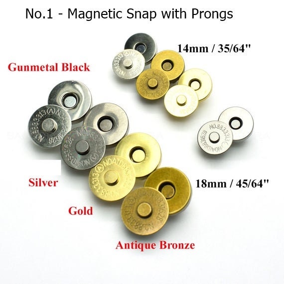 MAGNETIC BUTTON ROUND WITH SNAP FASTENER 14/14 MM OLD GOLD 200 PCS