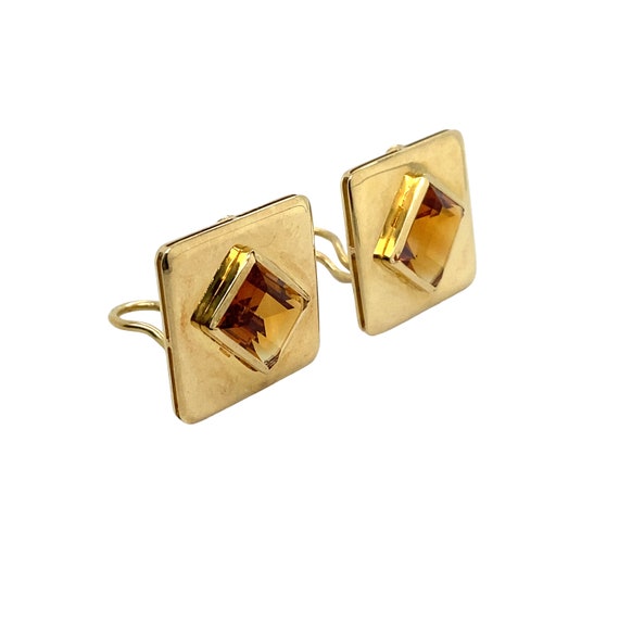 18K Yellow Gold Citrine Earring - image 4