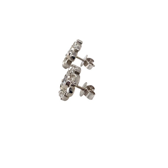 14K White Gold Diamond Cluster Earring - image 2