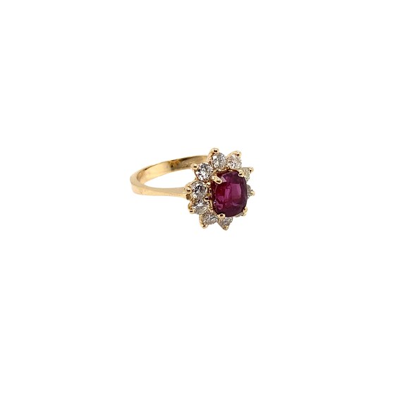 14K Yellow Gold Ruby and Diamond Ring - image 4