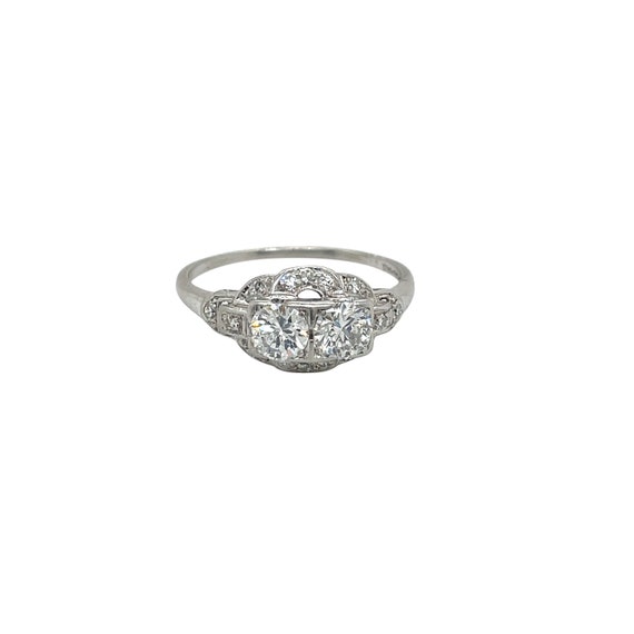 Art Deco Platinum Diamond Ring - image 1