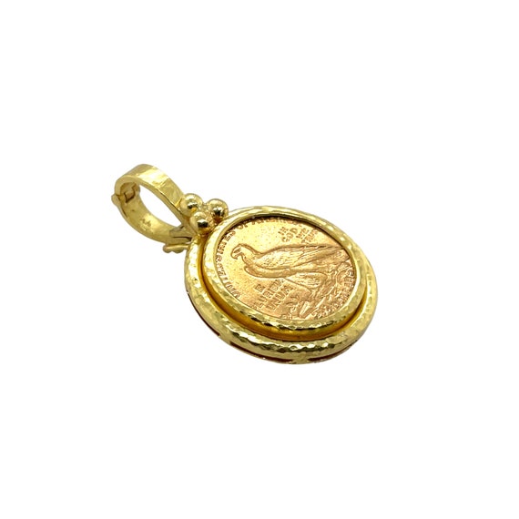 18K Yellow Gold Coin Pendant - image 3