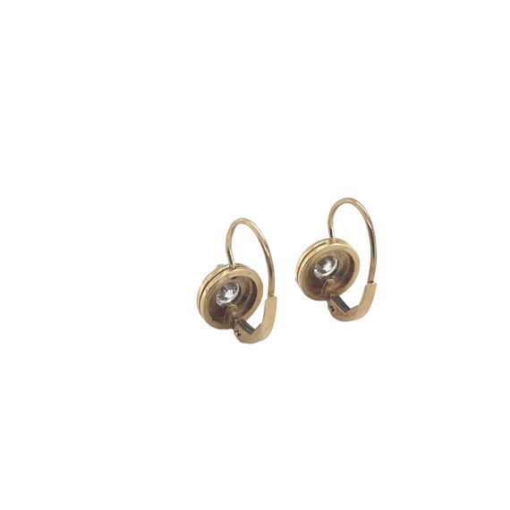 14K Yellow Gold Diamond Earring - image 3