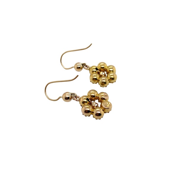 Victorian 14K Yellow Gold Diamond Earrings - image 2