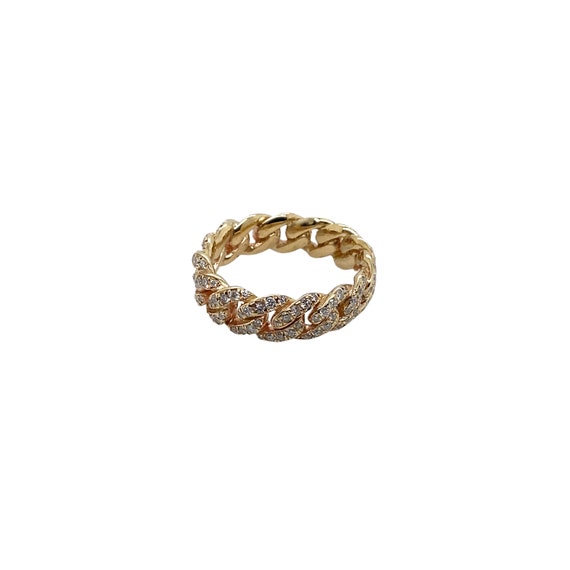 14K Yellow Gold Diamond Band - image 3