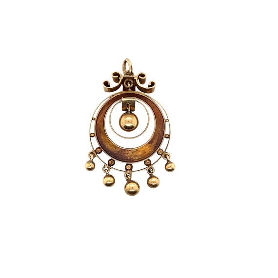 Victorian 14K Yellow Gold Enamel Pendant - image 2