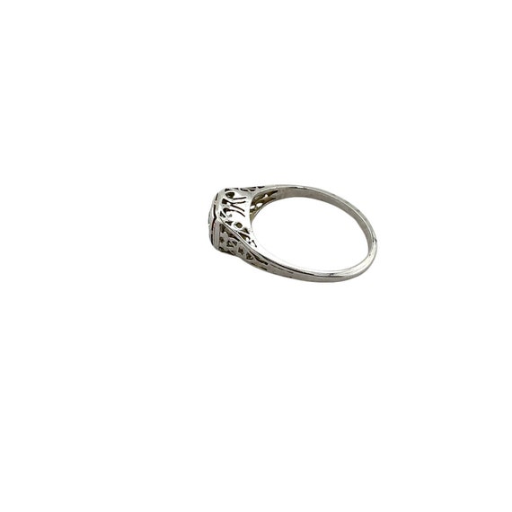 Art Deco 14K White Gold Diamond Ring - image 2