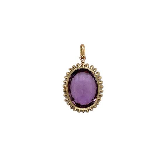 Victorian 14K Yellow Gold Amethyst and Pearl Pend… - image 2