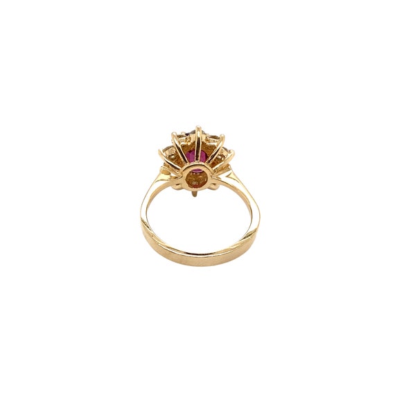 14K Yellow Gold Ruby and Diamond Ring - image 3