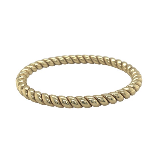14K Yellow Gold Twist Cable Bangle
