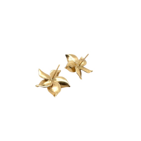 14K Yellow Gold Pearl Earring - image 2