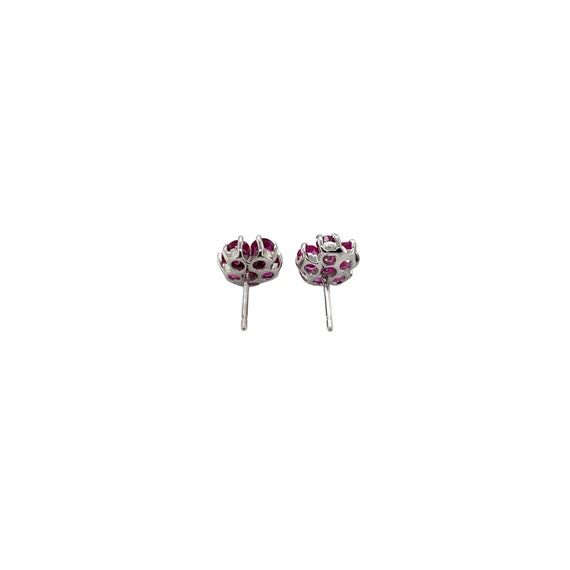 14K White Gold Ruby and Diamond Earring - image 2