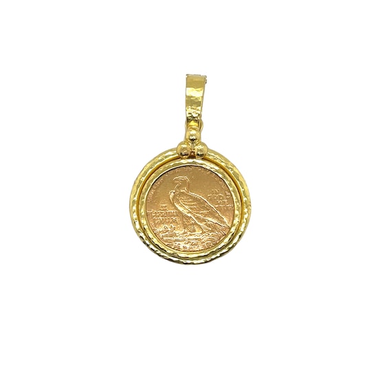 18K Yellow Gold Coin Pendant - image 1