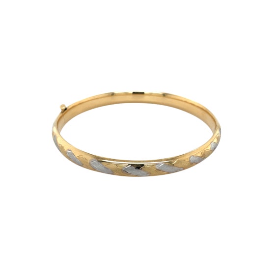 14K Two Tone Gold Bangle Bracelet