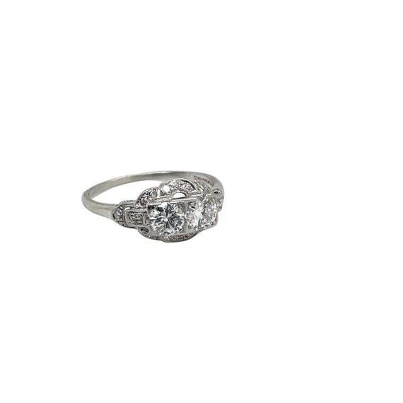 Art Deco Platinum Diamond Ring - image 4