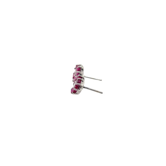 14K White Gold Ruby and Diamond Earring - image 3