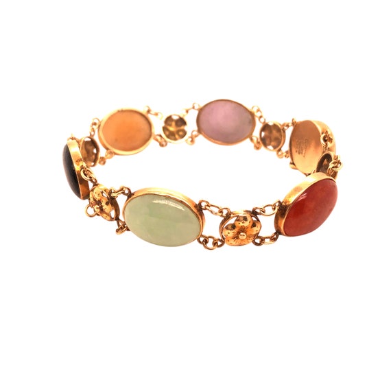 14K Yellow Gold Gump's Jade Bracelet
