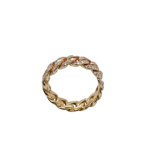 14K Yellow Gold Diamond Band - image 2