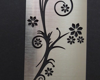 Stainless Steel stencil Oblong Flourish Oriental Flower Daisy Floral Emboss