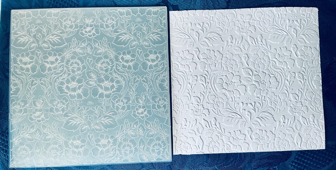 Square Embossing Folder Floral Flourish of Flowers 3D EF - Etsy