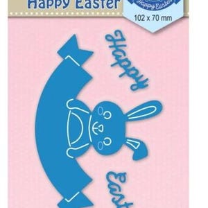 Matrice de découpe Lapin de Pâques Lapin de Pâques Nellie Snellen SDB033 Couper bannière de texte Joyeuses Pâques