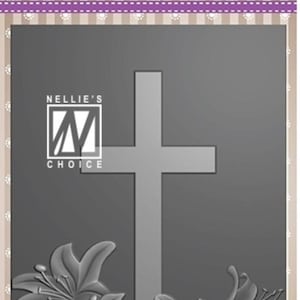 Nellie Snellen 3D Small C6 Embossing Folder 145x105mm 5.3/4x4.1/8 Inches Sympathy Floral Cross Frame EF3D019