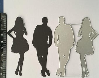 Cutting die Silhouette Man and Woman Guy and Doll SET OF TWO