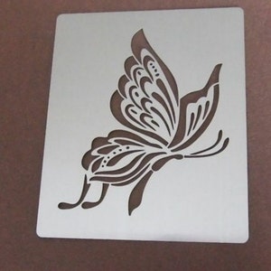 Metal stencil Oblong Oriental Butterfly Design Emboss