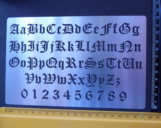 Liquidraw Old English Letter Stencils Set of 3 10mm 15mm &amp; - Etsy