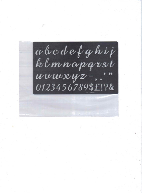 Stainless//Steel//stencil//Oblong//Lower Case//Alphabet//Emboss//Small //METAL