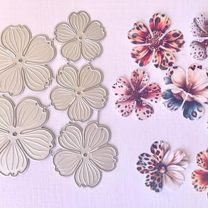 Juego de troqueles de flores anidadas/capas florales para adornos para hacer tarjetas