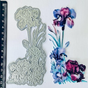 Iris Die Set Floral Flower For card making embellishment / with printout