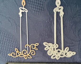 Christmas Swirl Candle Single Metal Cutting Die - Small size - Topper Embellishment