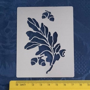Stainless Steel stencil Oblong Oak Leaf Acorn Emboss Small Pyrography