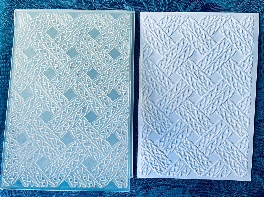 Floder Rope Geometric Embossing Folder. Rope Knitted Effect. C6. Slanted Rectangles ...