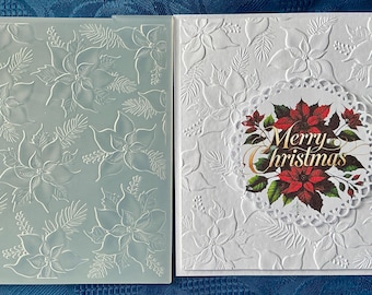 Nellie Snellen 3D Embossing Folder EF3D097 Poinsettia 150x150mm. 5.3/4x5.3/4 inch. Background.