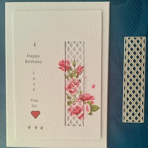 Mesh Shape Scalloped Aperture Lace Background Slimline cutting die/Example card not included